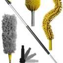 DOCA Telescoping Pole 5-12 Ft - Extension Pole for Cleaning, Feather Duster, Window Washing Kit, Paint Roller, Window Squeegee - High Reach Extendable Kit for Indoor & Outdoor - Duster Kit