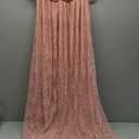Maternity Off Shoulder Ruffle Sleeve Lace Women's Gown Maxi Photography Dress (Pink Carnation)