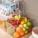 4 Packs plastic Storage Accessories,Clear Storage Bins with Lids,Stackable storage containers for Pantry Organizer and Storage,suitable for Kitchen, Living room,Bedroom, Bathroom, Office (Clear, 4XL)