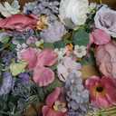 Floweroyal Artificial Flowers Combo Purple Flowers Mix Silk Flowers Dahlia Roses with Stems for DIY Wedding Bridal Bouquets, Baby Shower, Floral Arrangement, Table Centerpieces, Home Decorations.