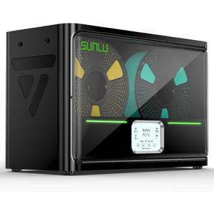 SUNLU Official Filament Dryer S4, 4-Spool Filament Storage Box with Auto Humidity Control, 350W PTC Fast Heating, 70 Max Temperature for 3D Printer Filament, S4 Black