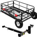 MaxxHaul 50243 Foldable Hitch N Roll Cargo Carrier Cart With Quick Detachable Basket Rack With 10 inch Flat Free Tires for Home Camp Travel Ranch SUV Up to 400 lb. Capacity