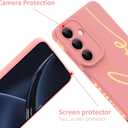 MOWIME for Samsung Galaxy S25 Plus Case, Back Cute Plating Love Letter Pattern with Anti-Fall Lens Cameras Protection Soft TPU Shockproof Phone Cases for Women Girls-Pink