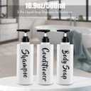 16.9oz Shampoo Dispenser for Shower Wall 3 Chamber, Drill Free Shampoo and Conditioner Dispenser Wall Mounted Shower Soap Dispenser Shampoo Bottles for Home Bathroom Hotel Commercial Use White (White With Shelf)