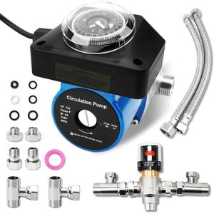 RAMATA Instant Hot Water Recirculating Pump System Kit For Tank Water Heater Recirculation Circulation Circulating Water Pump with Adjustable Hot Water Recirculating Valve Kit (Not Tankless)