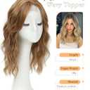 PANEWAY Hair Topper for Women 16 Inch, Natural Looking Synthetic Toppers for Thinning Hair with Soft Volume and Secure Clips