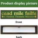St. Patricks Day Cad Mle Filte Wooden Sign, A Hundred Thousand Welcomes, Irish Clover Decor for Entryway, Porch, Kitchen, Home Office