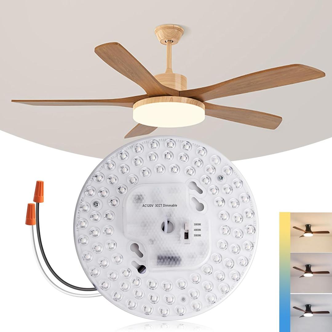 36W Ceiling Fan Light kit 6.69 inch 3200Lm, 3CCT 3000K/4000K/5000K Dimmable Ceiling Fan LED Light Replacement, Led Engine Retrofit Kit for Ceiling Light, Pendant, Lantern