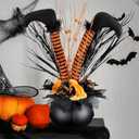 Amyhill Halloween Decoration Table Artificial Flower Glitter Halloween Witch Boot Tabletop Decor Centerpieces Cauldrons Fake Flowers Halloween House Haunted Decor for Home Party Decor 13 x15.7 Inches