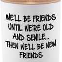 BFJLIFE Best Friend Birthday Gifts for Women Bestie Christmas Friendship Gifts for Women Friends Female Novelty Unique Lavender Scented Soy Candles We'll Be Friends Until We're Old and Senile