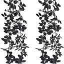 2 Packs 11Ft Artificial Black Rose Leaves Fake Vine for Home, Halloween, Restaurant, Cafe & Party Decorative Plant Garland