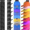 2 Pack Hat Organizer for Baseball Caps, Strong Adhesive Hat Rack for Wall, Multilayer Hat Storage Display Holder, Wall Mounted Hat Hooks Hold up to 18 Hats for Closet Door and Bedroom (Black)