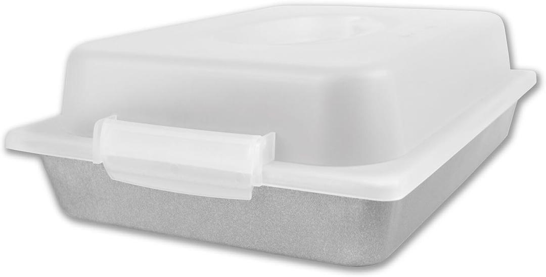 USA Pan 1117RCLD-ST-1 Bakeware Nonstick Rectangular Pan with Lid, 9x13-Inches,White