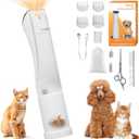 MIUGUYO 2-in-1 Dog Clipper, Dog Grooming Kit, Low Noise Rechargeable Cordless Trimmer Cat Clipper, Vacuum, Professional Electric Hair Trimmer with Comb Guides & Scissors Waterproof