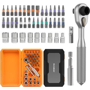 42-in-1 Screwdriver Set Drive Socket Ratchet Wrench Magnetic S2 Bits, 70N.m Household Tool Repairing Kit for Bike, Ebike, Motorbike, Automobile, Furniture, Machinery Service Kit