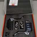 Benlari Highway Pegs,1.25" Highway Footpegs 304 Stainless Steel Adjustable Long Angled Fit for Harley Davidson Touring Street Glide Road Dyna Sportster Softail fits 1-1/4"(32mm) Engine Guard(Chrome)