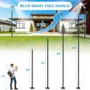 Street Light Pole 13 Ft Tall | Outdoor Adjustable Heavy Duty Metal Street Lamp Post | Outside Solar Street Lights Poles with Mounting Rebar Cage Base for Backyard, Parking Lot, Walkway (13FT)