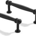 2 Pack 4 inch(102mm) Center to Center Black Cabinet Pulls Solid Cabinet Hardware Heavy-Duty Drawer Pulls Kitchen Handles for Cabinets Cupboard Handles