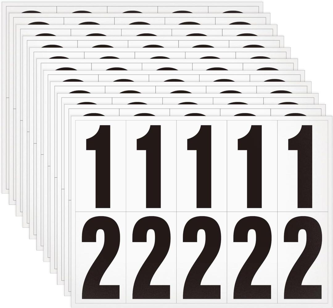 1.5 inch Self Adhesive Numbers for Mailbox, House Numbers, Reflective Mailbox Number, Trash Cans Number, for Outside, 120 PCS (Black/White)
