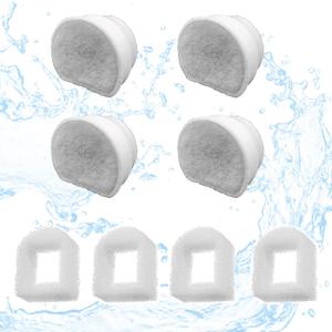 8 Pack Pet Fountain Filter Replacement,4 Carbon Filters and 4 Foam Pre-Filter Replacement Compatible with Multiple Pet Water Dispensers Water Bowl 8 Pack Pet Fountain Filter Replacement,4 Carbon Filters and 4 Foam Pre-Filter Replacement Compatible with Multiple Pet Water Dispensers Water Bowl