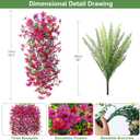 Artificial Fake Flowers Plants for Outdoor Decoration,3 Pcs Faux Hanging Flowers with Boston Ferns Spring Summer Decor,UV Resistant Realistic Fake Silk Flowers for Planter Balcony Yard Porch Garden