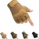 HYCOPROT Fingerless Tactical Gloves, Knuckle Protective Breathable Lightweight Outdoor Military Gloves for Shooting, Hunting, Motorcycling, Climbing, M