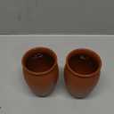 2-Pack Cantaritos de Barro Mexicanos  12 oz Handmade Clay Cups for Margaritas, Taco Tuesday, Mexican Fiesta (Dishwasher & Microwave Safe) (Terracotta)
