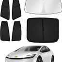 Canvcle Sunshades for Toyota Prius 2023-2025 2026 Accessories Windshield Sun Shade Side Rear Window Shade Cover Sun Visor Shield Privacy Protection Keep Vehicle Cool Black 6PCS