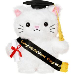 Graduation Decorations 2026 Cat Plush9.45 Inch Class of 2026 Graduation Plush Cat Stuffed Animal,Cute Graduation Gifts for Kindergarten, High School, and College Graduates (Cat)