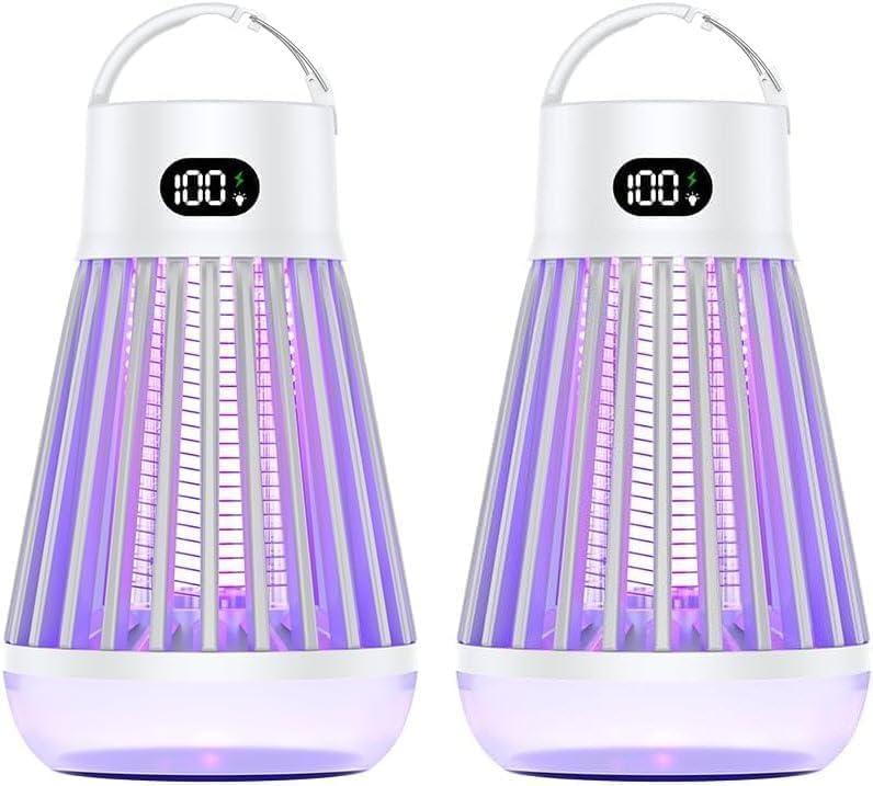 Zappify Zapper 2.0 Pro - 2 Pack Portable Bug Zapper, Indoor & Outdoor, Cordless Rechargeable Mosquito Zapper, Hanging Hook, 1500V High Voltage, Trap for Fly, Insect, Mosquito & Bugs