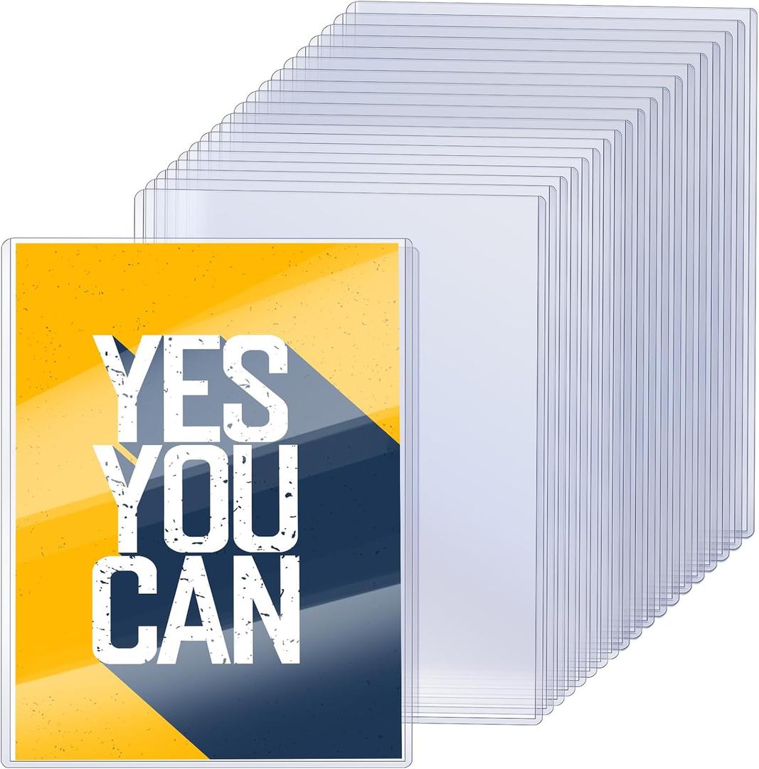 Ireer 20 Pcs 12 x 18'' Clear Semi-Rigid Plastic Sheet Hard Print Protectors Heavy Duty Magazine Cover Poster Sleeves Hard Plastic Document Holder Paper Page Protector for Lithographs Photo Poste