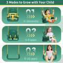 Multifunctional Toddler Swing, Foldable Baby Swing Outdoor & Indoor Use, Easily Installable and Storable （Green）