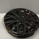 17 Inch Gloss Black Sporty 10-Spoke Design Universal Wheel Covers Hubcaps for Steel Wheels, Set of 4, Patented Adjustable Snap-On Design, Tool-Free Install