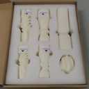 6 Pcs Pillar Candles Decorative Modern Aesthetic Ribbed Candle Set Cute Soy Wax Scented Ribbed Decor Valentine's Commemorative Gift for Home Decoration(White,2.36-6.89 Inch)