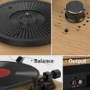Vinyl Record Player Bluetooth Turntable with Built in Speakers High Fidelity Belt Drive 2-Speed Turntables with Magnetic Cartridge AT-3600L Record Players with Light Strip, Support RCA Output, Walnut