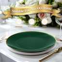 40 PCS Green Plastic Plates, Green Disposable Plates With Gold Rim, Heavy Duty Plastic Plates include 20 Dinner Plate, 20 Dessert Plate, 20 Napkins for Party Wedding St patricks day