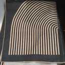 Lahome Modern Rainbow Easy Jute Carpet, Washable 5x7 Area Rugs for Living Room Patio Black Farmhouse Indoor Outdoor Rugs, Contemporary Natural Non Slip Floor Carpet for Office RV Backyard (Dark Grey/Charcoal Black)