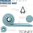 Tone Fitness 1-Inch Thick Yoga Mat | High-Density, Non-slip Exercise Mat with Carrying Strap for Yoga, Pilates, & Home Gym Workouts | Multiple Options