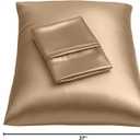 BLISSFORD Satin Pillowcase with Zipper, for Hair and Skin Care, Feels Soft and Cool Like a Silk Pillowcase, Beige Satin Pillow Cases 2 Pack, Slik Pillow Cover, Queen Size, Set of 2