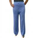 Women's Knit Wide Leg Pants, Cable Pattern, Elastic Waist, Avalible in 4 Colors. Pink, Grey, Blue, Black. Free Size. One Size