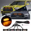 4 Pcs Grille Lights Compatible with Toyota Tacoma 2016-2023 TRD Pro, OEM Style LED Front Grille Lights for Tacoma Accessories with Fuse & Harness (Amber)