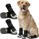 Dog Shoes for Hot Pavement Anti-Slip Dog Boots & Paw Protectors for Summer Rainy Day Dog Snow Boots Waterproof Dog Shoes for Small Medium Large Dogs with Reflective Straps for Hiking 4Pcs (Size 7: 2.75''x2.55''(L*W))