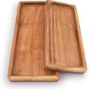 Samhita Acacia Wood Rectangular Wooden Platters for Food Holder/BBQ/Party Buffet Gift for Friend, Family.