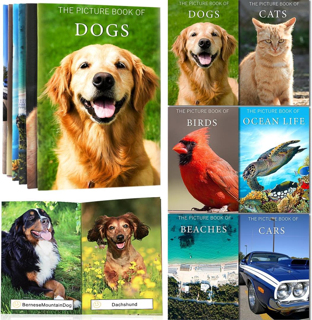 6 Pack Picture Book Set for Seniors with Dementia, Activities for Elderly Seniors, Provide Products for Alzheimer's Patients and Adults, Brain Exercise, Increased Communication