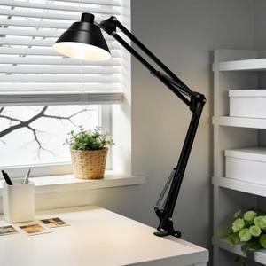 Led Desk Lamp for Home Office - Swing Arm Desk Lamp with Clamp - Architect Adjustable Gooseneck Table Lamp with 5 Color Modes & 10 Brightness for Reading Working Drafting (Black)