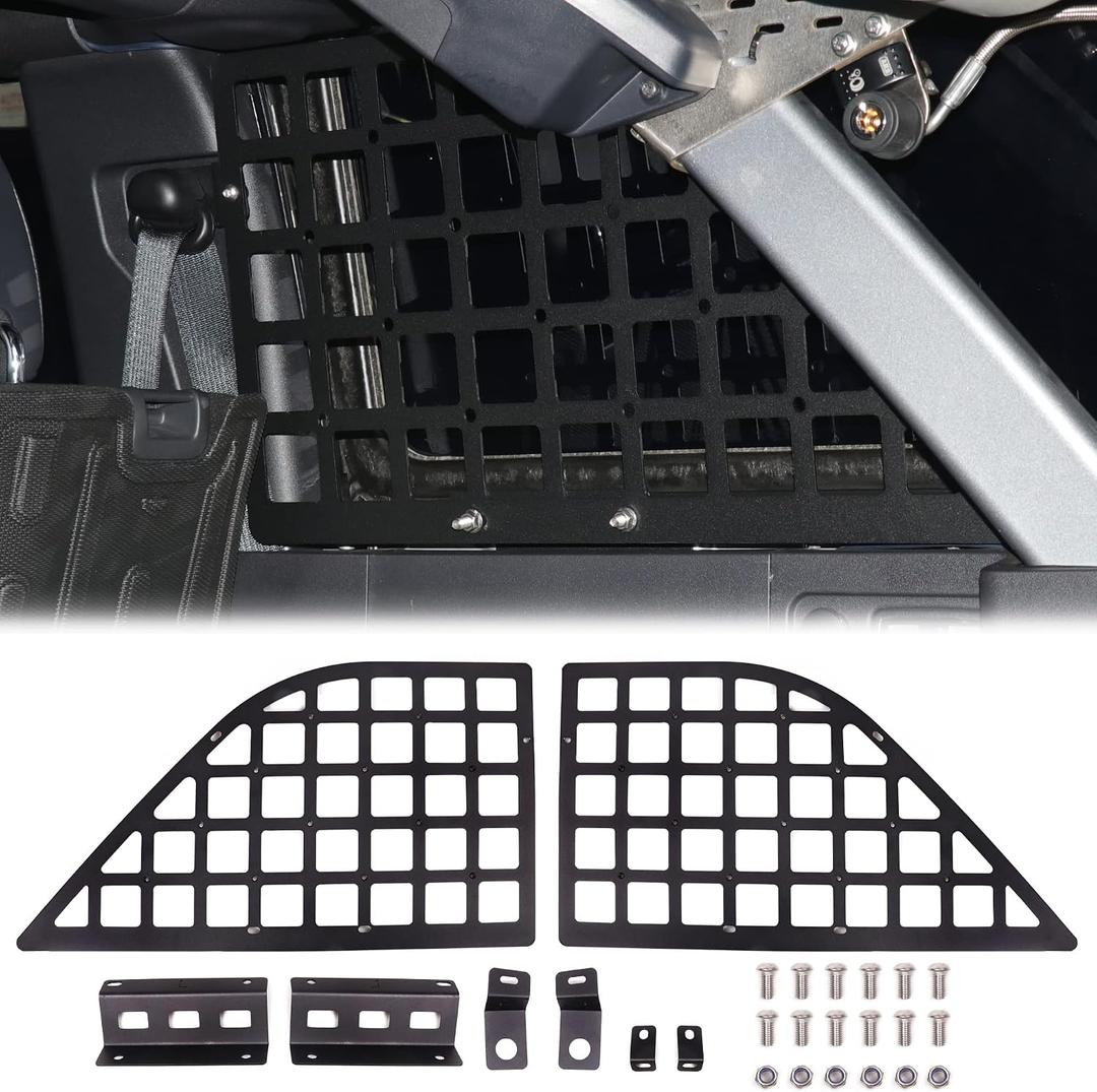 Rear Window Molle Panel for 2021 2022 2023 2024 2025 New Ford Bronco 4 Door Hard Top Cargo Organizer Rear Trunk Panel Storage System Interior Accessories, 2 Pack Black