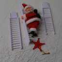 Electric Santa Climbing Up and Down Tree with Music, Bag of Presents - Holiday Decor for Home, Door, Wall - Xmas Ornament