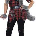Womens She-Wolf Costume (Medium, Gray)
