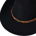 Wide Brim Cowgirl Hat Men Large Wide Brim Cowboy Hats for Women with Buckle Belt Classic Cowboy Outfits (Black)