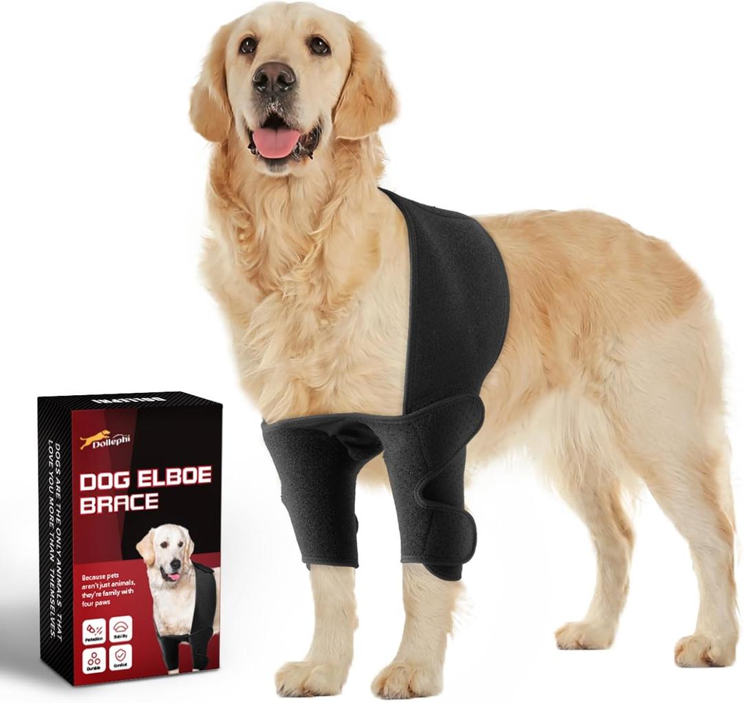 Dog Elbow Brace for Shoulder and Front Leg, Hot/Cold Compress for Arthritis, Dysplasia, Hygroma, Calluses, Helps Wound Healing, Prevents Licking and Biting(XXL) 